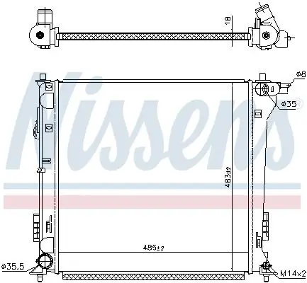 Радіатор охолодження двигуна Tucson/Sportage 2.0 CRDi 15-22 (МКПП) NISSENS 606098 (фото 1)