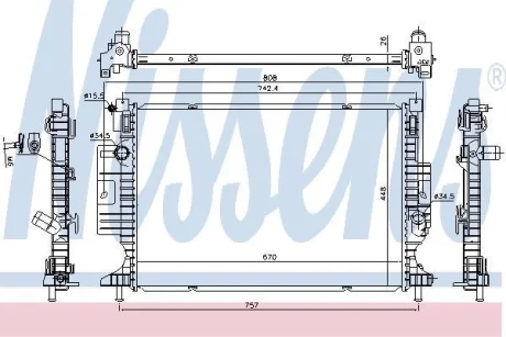 Радіатор охолодження C-MAX II/FOCUS III/KUGA II 1.5-2.0 11-20 NISSENS 606215