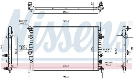 Радіатор охолодження OCTAVIA III/GOLF 1.0-1.4 TSI 12-20 NISSENS 606218