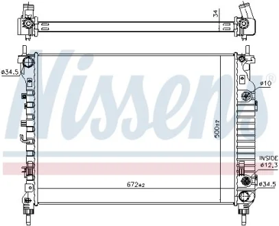 Радіатор охолодження CAPTIVA (C100, C140)/ANTARA A (L07) 2.2 D/CDTi 10- NISSENS 606256