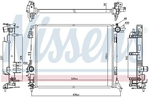 Радіатор охолодження двигуна Scenic/Megane 1.2/1.3TCe /1.5dCi 16- NISSENS 606473 (фото 1)