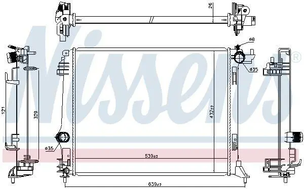 Радіатор охолодження GRAND SCÉNIC IV/MEGANE IV/SCÉNIC IV (J9_) 1.6 dCi/16V/TCe 15- NISSENS 606474 (фото 1)