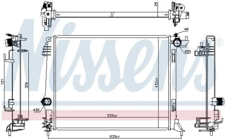 Радіатор охолодження GRAND SCÉNIC IV/MEGANE IV/SCÉNIC IV (J9_) 1.6 dCi/16V/TCe 15- NISSENS 606474