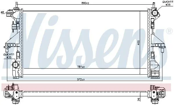 Радіатор охолодження JUMPER II/BOXER/DUCATO 2.2-3.0 Hdi/D 06- NISSENS 606554 (фото 1)