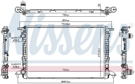 Радіатор охолодження AUDI A4/A5/A6/Q5/Q7 1.4-2.0 15- NISSENS 606573