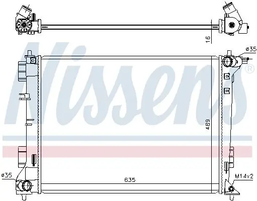 Радіатор охолодження двигуна Tucson/Sportage 1.6 GDi/2.0i 15-22 (МКПП) NISSENS 606603 (фото 1)