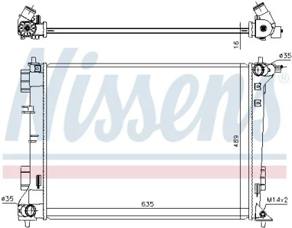Радіатор охолодження двигуна Tucson/Sportage 1.6 GDi/2.0i 15-22 (МКПП) NISSENS 606603