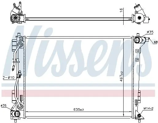 Радіатор охолодження TUCSON (TL, TLE)/SPORTAGE IV (QL, QLE) 1.6-2.4 15-22 NISSENS 606604 (фото 1)
