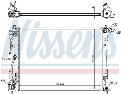 Радіатор охолодження TUCSON (TL, TLE)/SPORTAGE IV (QL, QLE) 1.6-2.4 15-22 NISSENS 606604