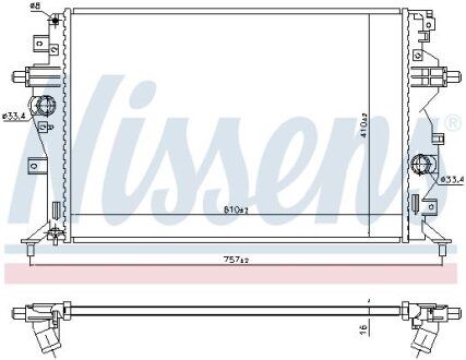 Фото радіатор охолодження двигуна NISSENS 606607 Радіатор охолодження двигуна NISSENS 606607