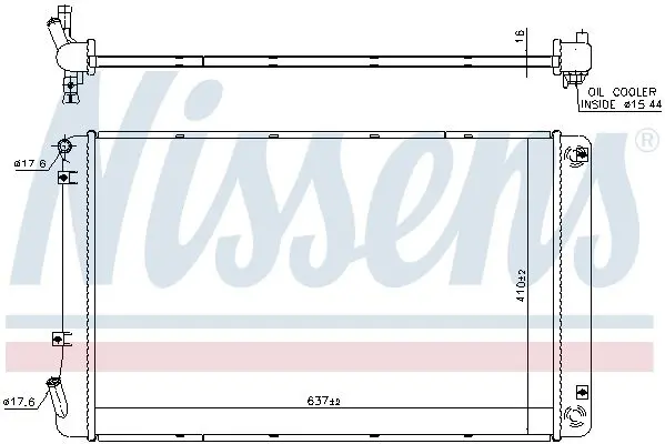 Радіатор охолодження двигуна Ioniq/Niro I 1.6GDI 16- (з оливним радіатором) NISSENS 606608 (фото 1)