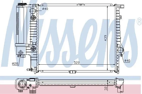 Радіатор охолодження двигуна First Fit NISSENS 60709A (фото 1)
