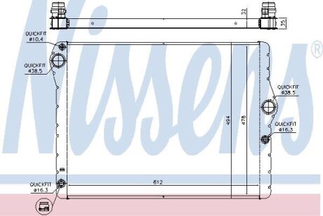 Фото радіатор охолодження двигуна First Fit NISSENS 60779 Радіатор охолодження двигуна First Fit NISSENS 60779