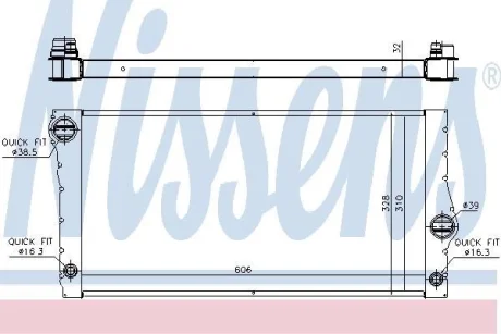 Радіатор охолодження BMW 5 (F10/F07/F11) 3.0 10-17 NISSENS 60828