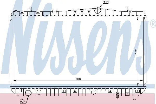 Радіатор охолодження LACETTI/NUBIRA 1.4-2.0 00- NISSENS 61633 (фото 1)