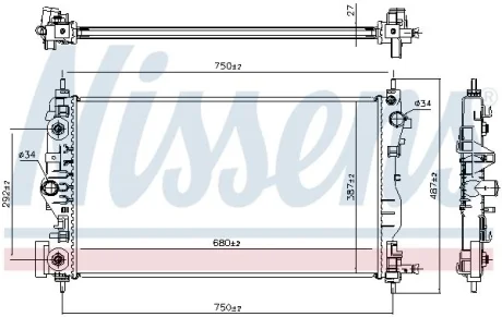 Радіатор охолодження CRUZE/ORLANDO (J309) 1.6-2.0 09- NISSENS 61707