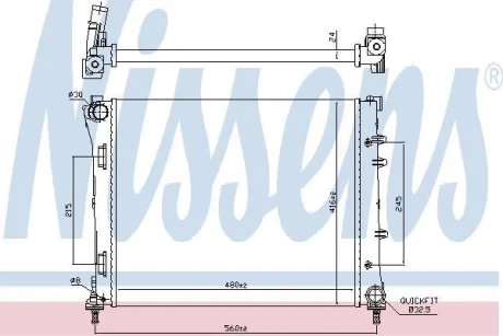 Радіатор охолодження FIAT 500/PANDA/FORD KA 0.9-1.3 07- NISSENS 61935