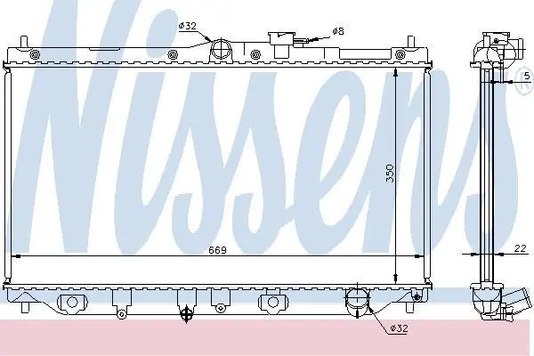 Радіатор охолодження двигуна First Fit NISSENS 62279A (фото 1)
