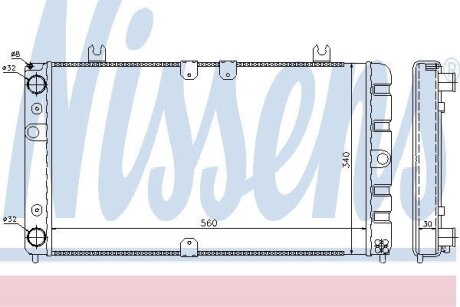Фото радіатор системи охолодження NISSENS 623554 Радіатор системи охолодження NISSENS 623554
