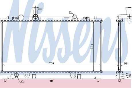 Радіатор охолодження двигуна NISSENS 62466A