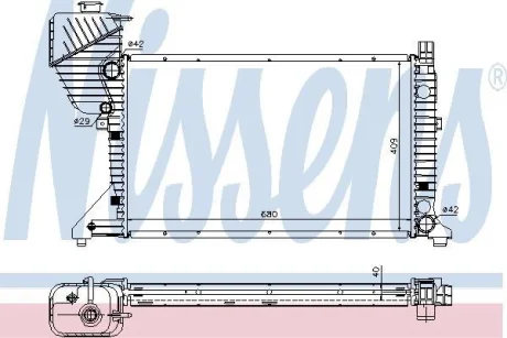 Радіатор охолодження двигуна Sprinter ОМ611-612 00-06 NISSENS 62519A