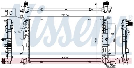 Фото радіатор системи охолодження NISSENS 627062 Радіатор системи охолодження NISSENS 627062