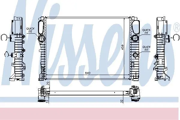Радіатор охолодження двигуна E-class (S211/W211) 1.8-5.0 02-10 NISSENS 62797A (фото 1)
