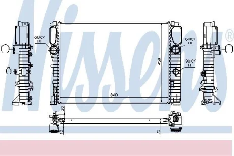 Радіатор охолодження двигуна E-class (S211/W211) 1.8-5.0 02-10 NISSENS 62797A
