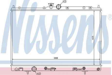 Радіатор охолодження двигуна NISSENS 62893