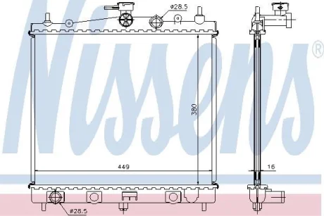 Радіатор охолодження двигуна Micra III/Note (E11) 02-12 (+/-AC) NISSENS 62902A