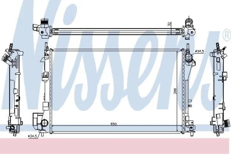 Радіатор охолодження двигуна CROMA/SIGNUM/VECTRA C 1.8 i 16V/2.0 16V DT (AC+/-) 02- NISSENS 63022A