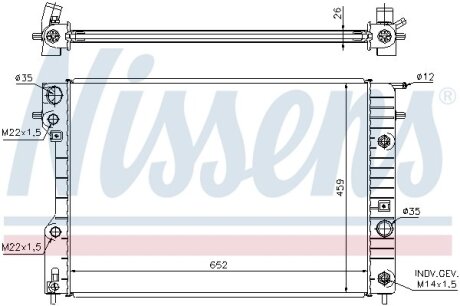 Фото радіатор системи охолодження NISSENS 63072A Радіатор системи охолодження NISSENS 63072A