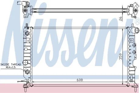 Радіатор охолодження двигуна Vectra B 95-03 (АКПП) NISSENS 630771