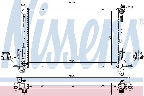 Радіатор охолодження TRAFIC III/VIVARO B/TALENTO 1.6-2.0 dCi/CDTI/D 14- NISSENS 630793 (фото 1)