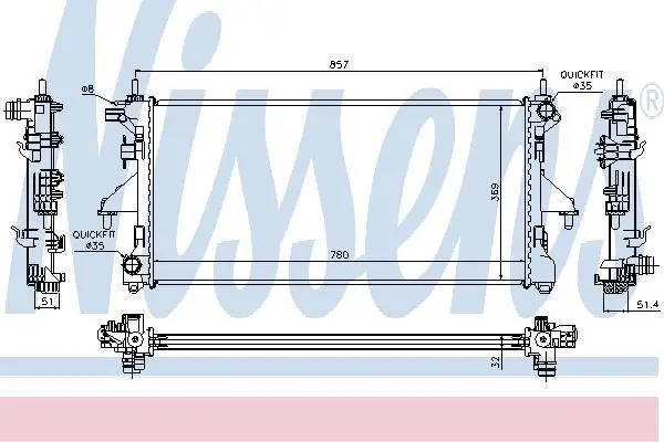 Радіатор води Ducato/Boxer 06- NISSENS 63555A (фото 1)