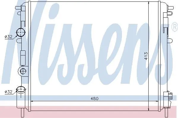 Радіатор охолодження двигуна Kangoo/Logan 1.4-2.0 16V/1.9D 97- NISSENS 637931 (фото 1)