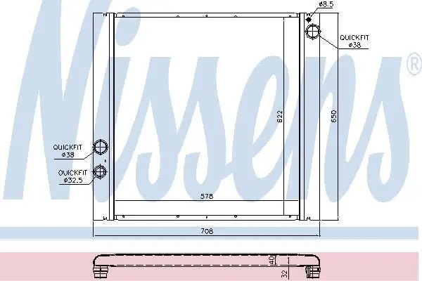Радіатор охолодження двигуна First Fit NISSENS 64327 (фото 1)