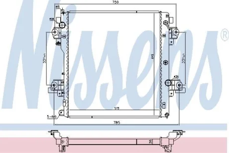 Радіатор охолодження LAND CRUISER PRADO (_J15_) 3.0 D-4D 09- NISSENS 646824