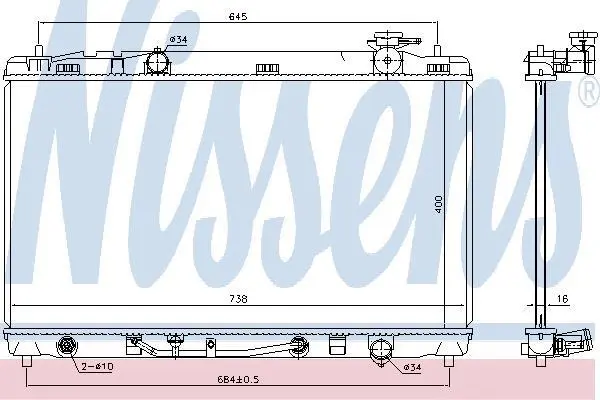Радіатор охолодження CAMRY 2.4 06-11 NISSENS 646844 (фото 1)