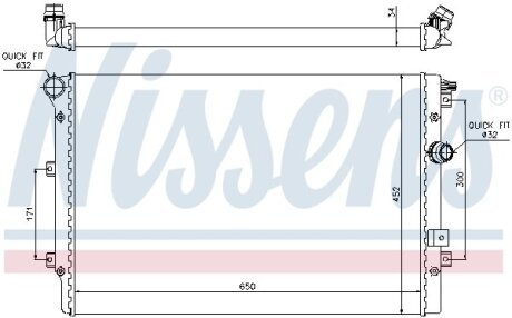 Фото радіатор охолодження двигуна NISSENS 65015 Радіатор охолодження двигуна NISSENS 65015