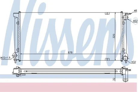 Радіатор охолодження двигуна NISSENS 652621