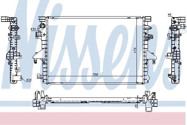 Радіатор охолодження двигуна T5 2.0 03-15 NISSENS 65285 (фото 1)