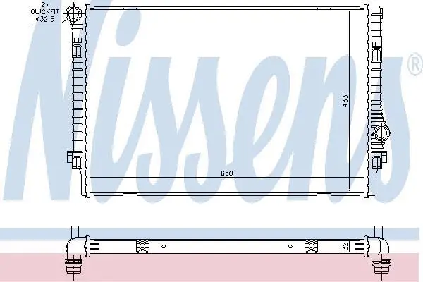 Радіатор системи охолодження PASSAT/TIGUAN/OCTAVIA III/SUPERB III 1.8-2.0 14-24 NISSENS 65302 (фото 1)