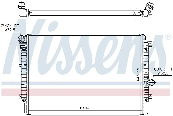 Радіатор охолодження YETI (5L)/CADDY 1.4-2.0 TDI 09-20 NISSENS 65336 (фото 1)