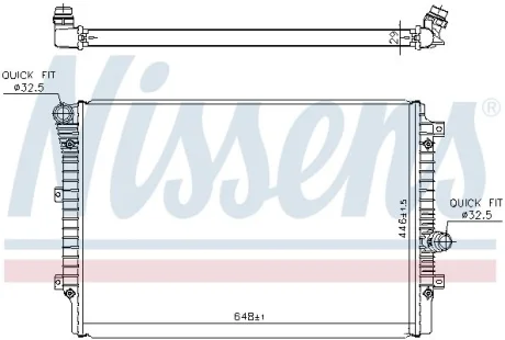 Радіатор охолодження YETI (5L)/CADDY 1.4-2.0 TDI 09-20 NISSENS 65336