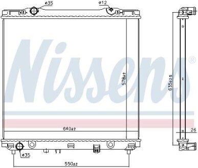 Фото радіатор системи охолодження NISSENS 666226 Радіатор системи охолодження NISSENS 666226