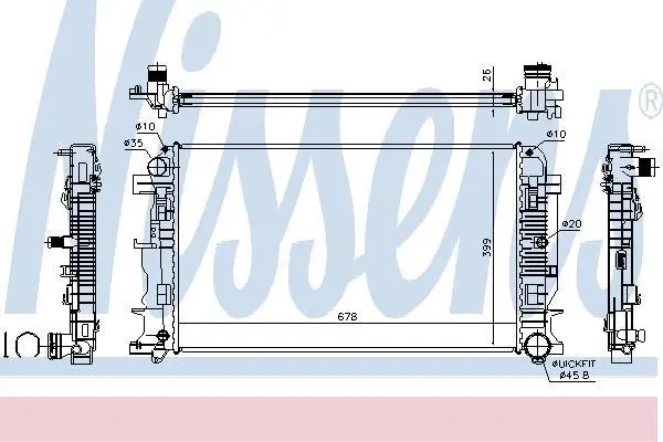 Радіатор води Sprinter/Crafter 06- NISSENS 67156A (фото 1)