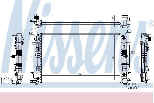 Радіатор охолодження SPRINTER/CRAFTER 1.8-3.5 06-18 NISSENS 67157A (фото 1)