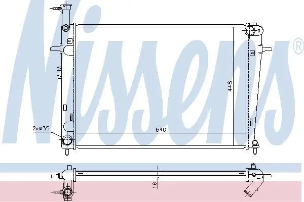 Радіатор охолодження Tucson/Sportage II 2.0i 04-10 NISSENS 675003 (фото 1)