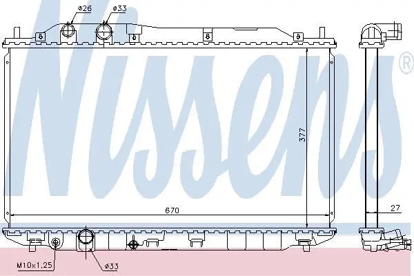 Радіатор охолодження CIVIC VII 1.8 05-12 NISSENS 68143 (фото 1)